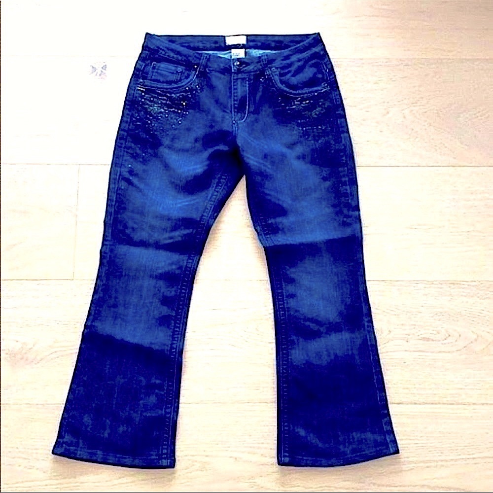 EUC Gorgeous Sequin Detailed Bootcut Jeans - SZ 10
